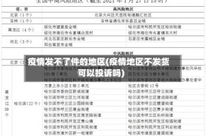 疫情发不了件的地区(疫情地区不发货可以投诉吗)