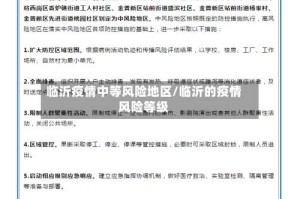 临沂疫情中等风险地区/临沂的疫情风险等级