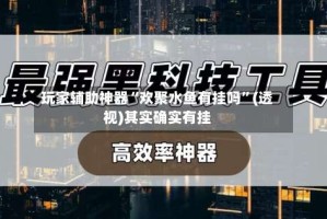 玩家辅助神器“欢聚水鱼有挂吗”(透视)其实确实有挂