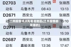 兰州疫情特点有哪些地区(兰州疫情都是哪的)