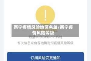 西宁疫情风险地区名单/西宁疫情风险等级