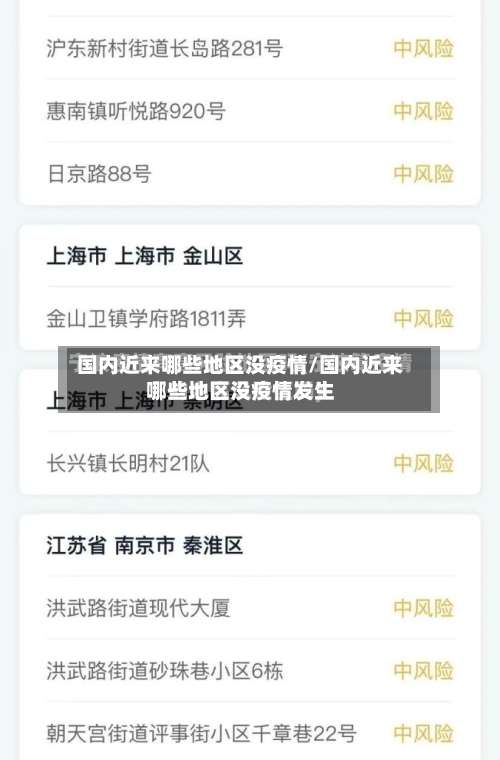 国内近来哪些地区没疫情/国内近来哪些地区没疫情发生-第1张图片
