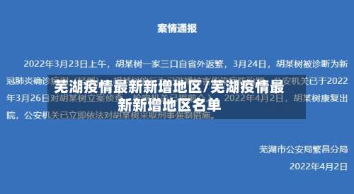 芜湖疫情最新新增地区/芜湖疫情最新新增地区名单-第1张图片