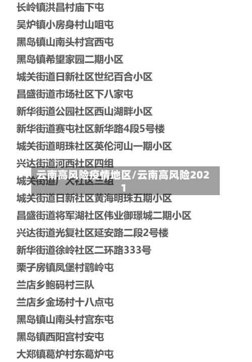 云南高风险疫情地区/云南高风险2021-第3张图片